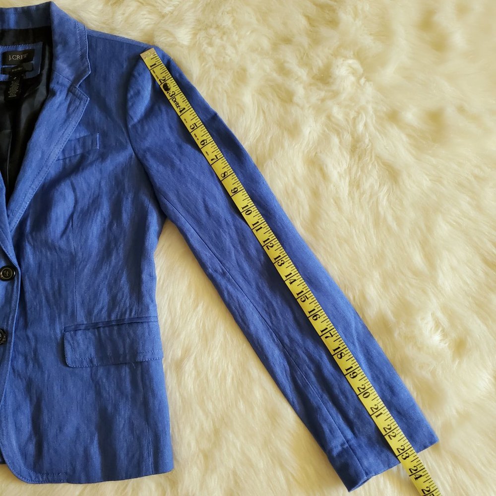 J. Crew Blue Herringbone Schoolboy Blazer Size 2 - Picture 15 of 16